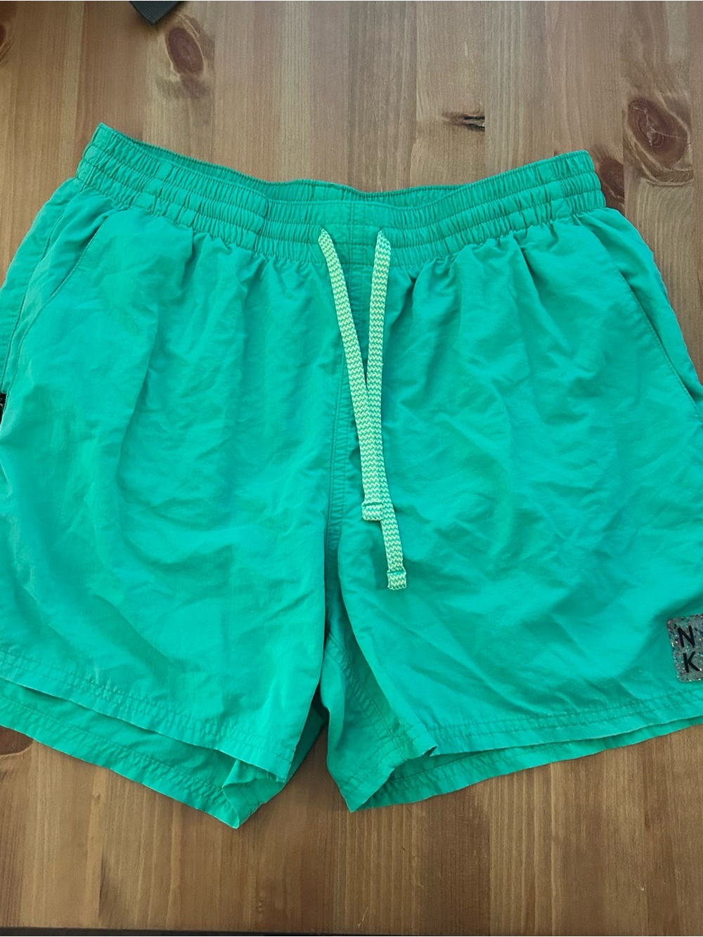 Nike Men's Green Swim Shorts Trunks with Drawstring Medium